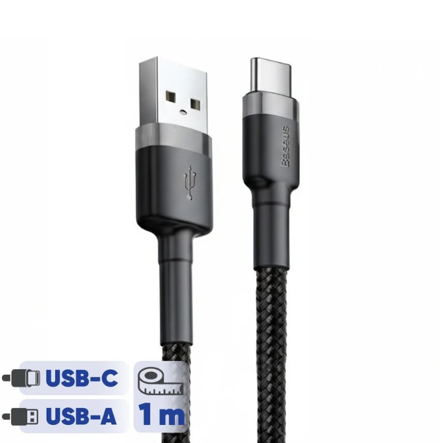 کابل شارژ Baseus مدل USB-A to USB-C Cafule BG1
