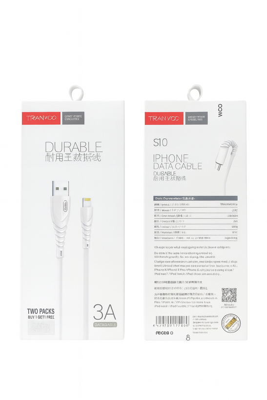 کابل شارژ USB TO LIGHTNING TRANYOO مدل S10