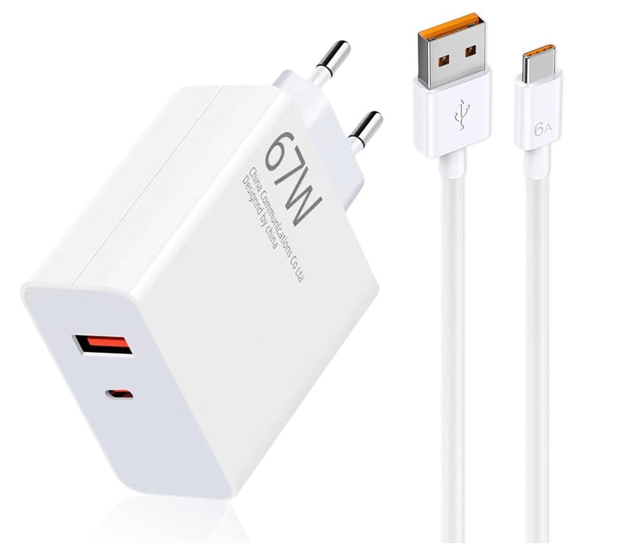 کابل شارژ و کلگی 67W XIAOMI