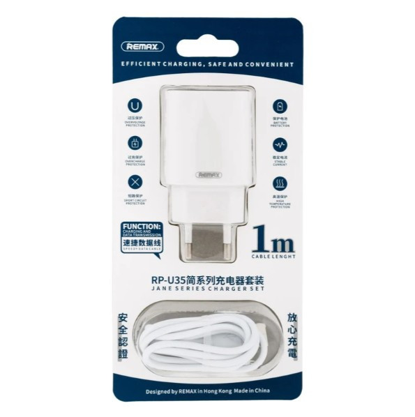 کابل شارژ و کلگی REMAX مدل RP-U35 LIGHTNING