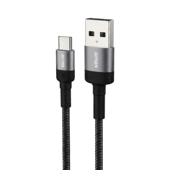 کابل شارژ Oxygen مدل LX1، سه آمپر، یک متری، USB به Type-C