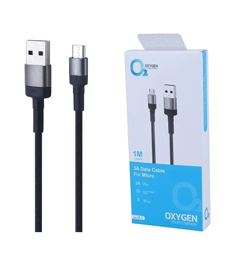 کابل شارژ Oxygen مدل LX1، سه آمپر، یک متری، USB به Micro USB