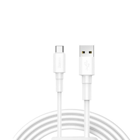 كابل شارژر BASEUS مدل E0426801 1M USB-A TO USB-C سفيد