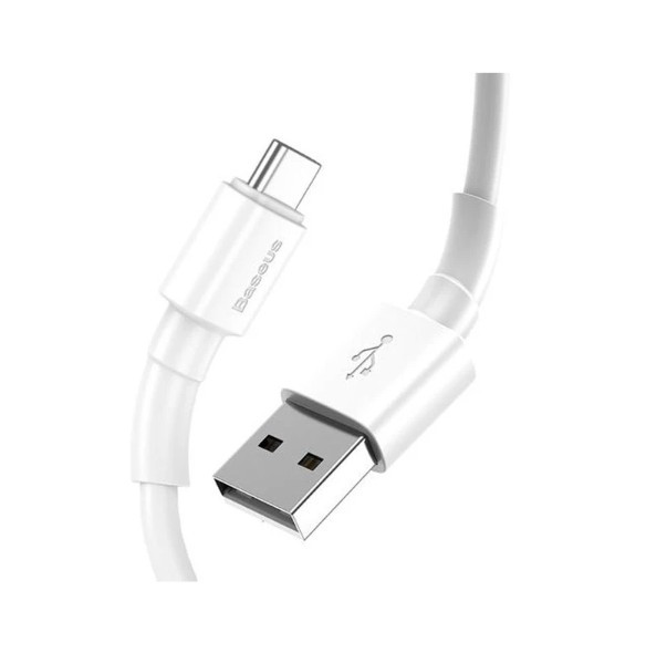 كابل شارژر BASEUS مدل E0426801 1M USB-A TO USB-C سفيد