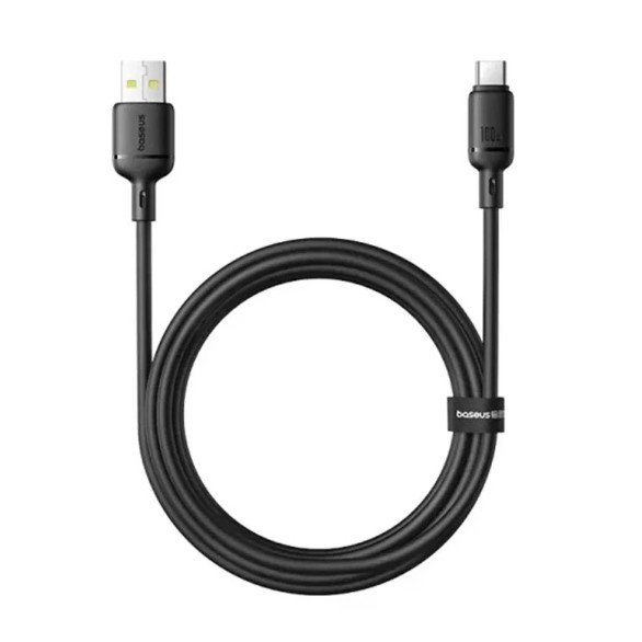 كابل شارژر BASEUS مدل SILKY P10377703113-00 USB-A TO USB-C مشكي