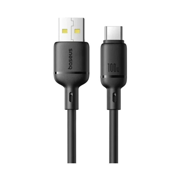 كابل شارژر BASEUS مدل SILKY P10377703113-00 USB-A TO USB-C مشكي