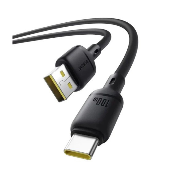 كابل شارژر BASEUS مدل SILKY P10377703113-00 USB-A TO USB-C مشكي