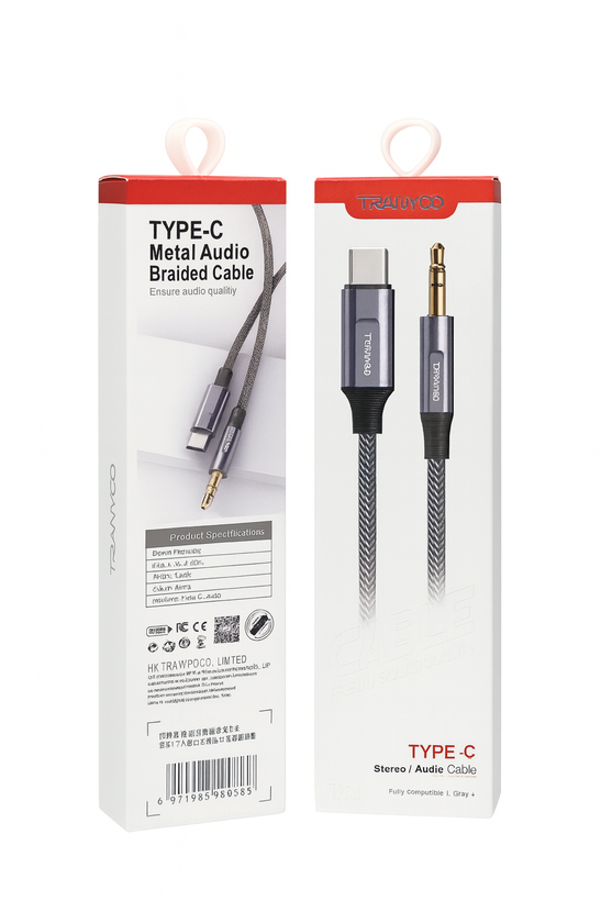 کابل تبدیل صوتی ترانیو مدل TE-14 از USB Type-C به جک ۳.۵ میلیمتری AUX