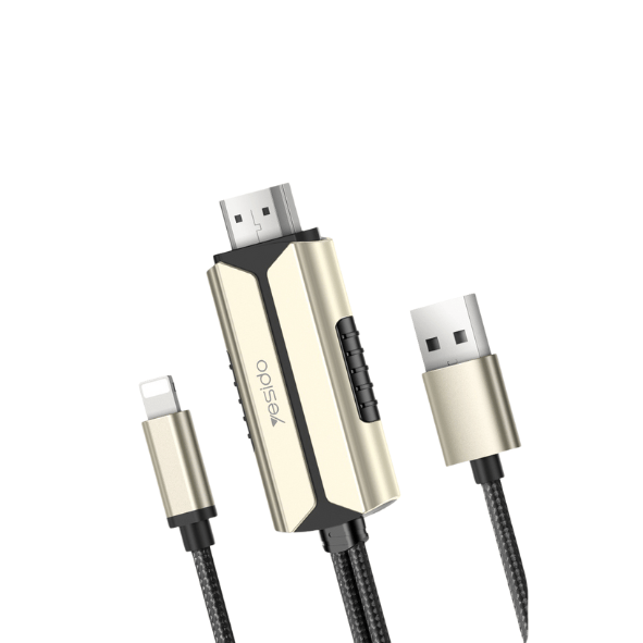 کابل تبدیل YESIDO HDMI مدل HM12 لایتنینگ به HDMI با پشتیبانی از کیفیت 4K